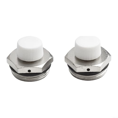 YJDOORPLAY - Set di valvole di ventilazione per radiatore a filettatura per manutenzione del sistema di riscaldamento, costruzione in ottone placcato in nichel (3/4)