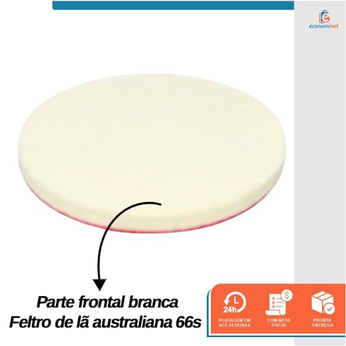 Disco de Feltro Boina Polimento de Vidros com Fecho Aderente 5 Polegadas 125mm - Starfer