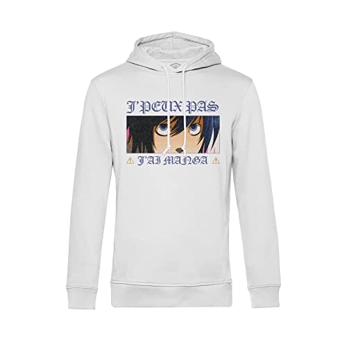 Sweat capuche otaku noir avec motif graphique anime et imprimé husbando