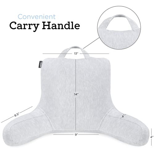 Milliard Reading Pillow with Shredded Memory Foam, Kids Back Rest Pillow for Sitting in Bed with Cooling, Removable Cover –14x13 inches (Grey) - Image 6