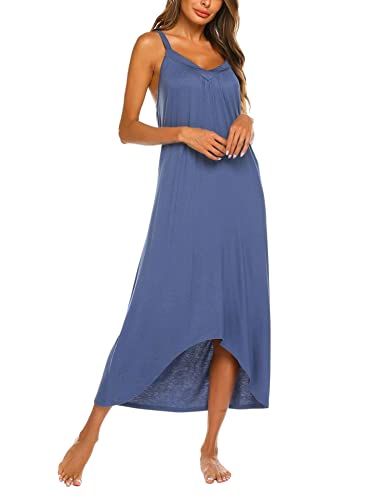image for Ekouaer Womens Nightgown Sleeveless Long Nightshirt Sexy Full Slip Nig