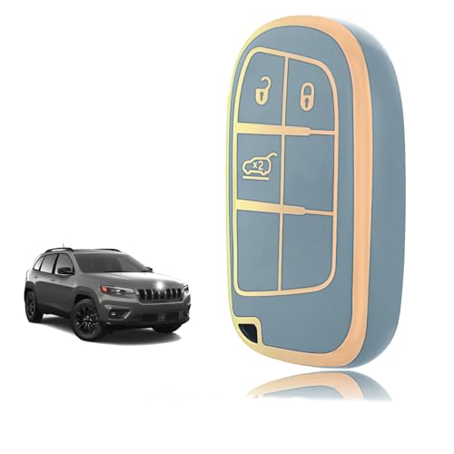 TOOMUME Car Key Cover TPU, Car Key Case Fit for Jeep Cherokee Renegade Compass Wrangler Dodge Challenger Charger Ram 1500 Chrysler 300C Fiat, Protective Key Fob Cover Key Fob Case - Smart Key TOOMUME Car Key Cover TPU, Car Key Case Fit for Jeep Cherokee Renegade Compass Wrangler Dodge Challenger Charger Ram 1500 Chrysler 300C Fiat, Protective Key Fob Cover Key Fob Case - Smart Key