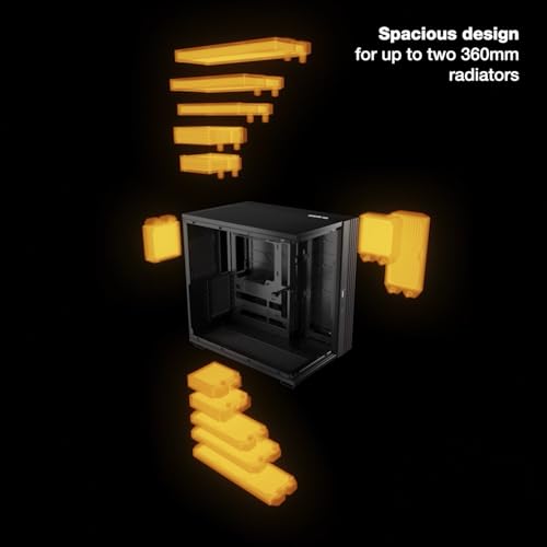 be quiet! Light Base 600 LX Black PC Case, Stunning Panoramic View, Show Case, Dual Chamber Design, Solid ARGB LED Strip, 4 Light Wings LX PWM Fans, Inverted and Horizontal Usable