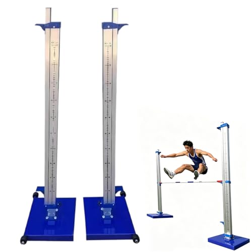 Soportes de salto altos ajustables, verticales de aluminio portátiles con base rodante, configuración rápida de altura para entrenamiento y competición, marcas de escala claras, 30-230 cm