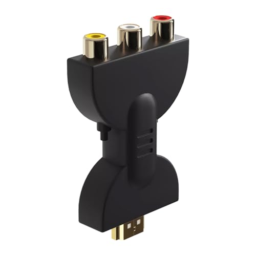 VOBOR Adaptador HDMI a RCA,1080P HDMI a RGB para convertidor,Adaptador HDMI a 3RC,Adaptador de Audio y vídeo para convertidor de componentes RCA