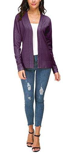 Image of EXCHIC Women's Long Sleeve Open Front Cardigan Sweater Lightweight Casual Knit Sweaters