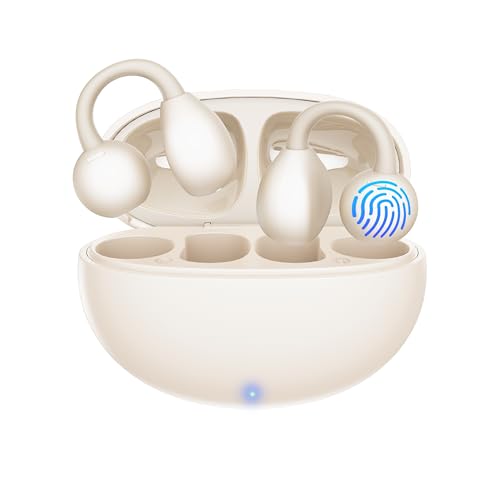 Merryking AI Translator Earbuds, Real Time 3-in-1 Translation Earbuds 144 Languages & Accents，Open-Ear Clip-On Design for Travel, Business & Multilingual Conversations, (Milky White)