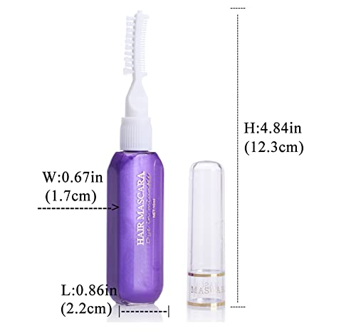 Temporary Hair Mascara Washable Temporary Hair Color Chalk Hair Dye Stick Non-Toxic Instant Dye(Blue+Purple+Pink) #TOP4