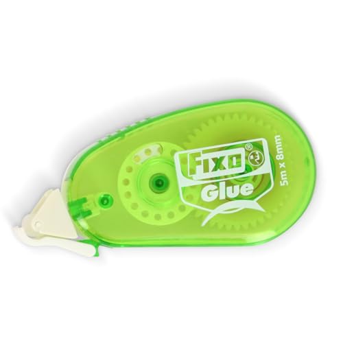 FIXO Kleber auf doppelseitigem Klebeband, Maße: 5 x 8 mm, ermöglicht die Anzeige der Anwendung, ideal für Schulhandwerk und Erwachsene, perfekt für säure- und ligninfreie Fotografien