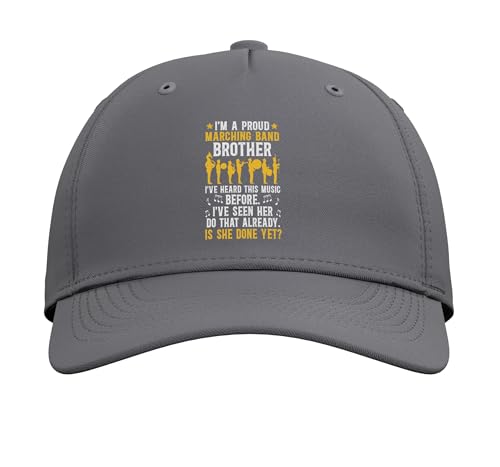 I'm A Proud Marching Band Brother Marching Band Bro Adjustable Printed Baseball Hat, Slate Grey