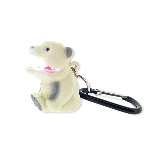 Sun Company Big Discoveries WildLight Animal Carabiner Flashlight - Fun Mini Keychain Flash Lights for Kids, Nurses, Camping (Polar Bear)