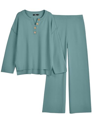 Image of LILLUSORY Women's 2 Piece Lounge Sets Oversized Slouchy Matching Cozy Knit Sets