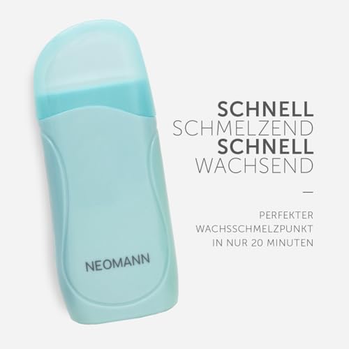 NEOMANN Roll on Wachs Roller Kit für Haarentfernung mit Tea Tree, Lavender | 50 Stück Wachsstreifen für Haarentfernung - Torquoise mit 6 Nachwachsbehandlungen