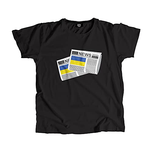 T-shirt Ukraine Newspapers pour homme et femme en coton confortable