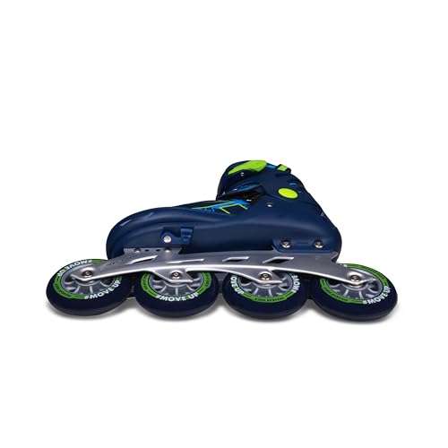 Image of Nivia Pro 90 Inline Skate, Adjustable Inline Roller Skates for Unisex Adults, Outdoor Skating Shoes Roller Blades, 90mm Wheels for Smoother Rides (Large, Blue /Green)