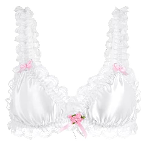 Satini Sissy Frilly Lace Satin Bralette Cover