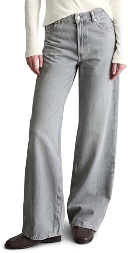 Marc OPolo Denim Damen Jeanshose aus Bio-Baumwolle High Waist Grau (Light Grey Multi 08) W35/L30