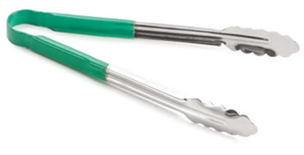 Tablecraft 3716G Food Safe 16" Green Vinyl Coated Tong Catering Serving Tong