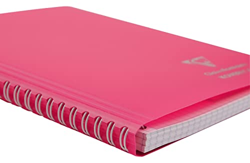 Clairefontaine 366623C - Spiralheft Koverbook NEON Umschlag aus PP blickdicht 14,8x21cm 80 Blatt kariert, 1 Stück, farbig sortiert in Neonfarben