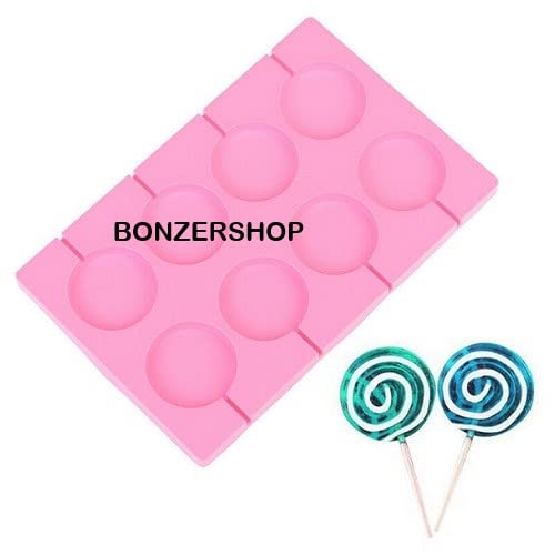 8 Holes Silicone Mold Big Round Lollipop Mold Cake
