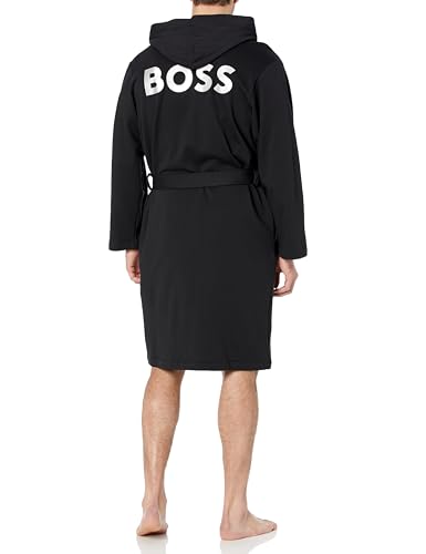 BOSS Mens Cotton Robe With Bold Metallic Logo2