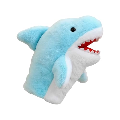 Marionetas de mano de animales, juguete de peluche de tiburón con boca móvil | Peluche de marioneta de mano - para familia en casa, fiesta, escuela, aula, sala de juegos, guardería