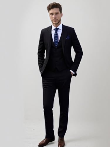 Suits for Men Slim Fit 3 Piece, Formal Mens Suit Tuxedo for Men Wedding Prom Business Blazer Vest Pants Men's Suits3