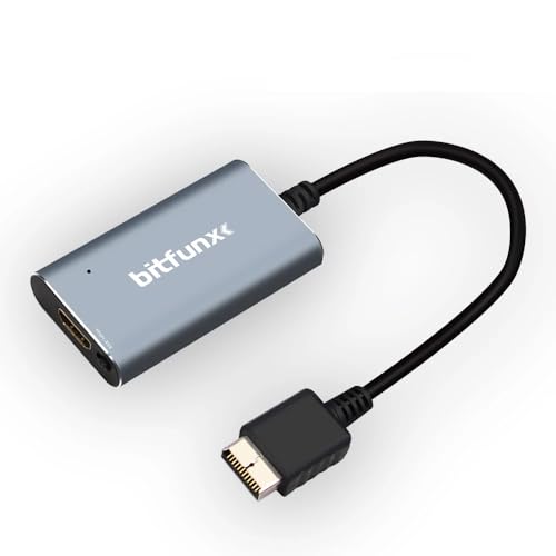 zmart Bitfunx PS2 to HDMIコンバーター (PS2 PS1 1/2ゲームコンソール対応 RGB to YPbPrスイッチ付き) HDMI変換アダプター コンバーター 出力 レトロゲームHD化 RGB to YPbPr変換AV to コンソール変換 変換