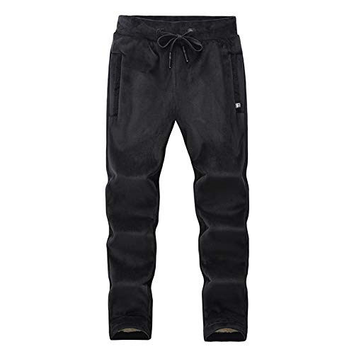 AOCRD Herren Übergröße Thermohose Cordhose Herbst Winter Warm Gefüttert Fleecehose mit Gummibund Slim Fit Jogginghose Sporthose Fitness Joggers Trainingshose Freizeithose Outdoorhose L-8X Cover