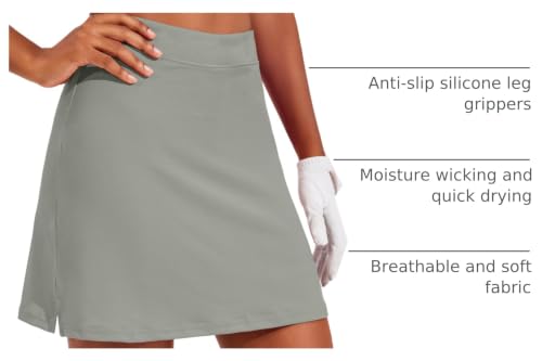 Image of Ekouaer 16 inch Golf Skorts for Woman with Inner Pockets Silicone Grippers Tennis Skirt Quick Dry Athletic Pickleball Skort