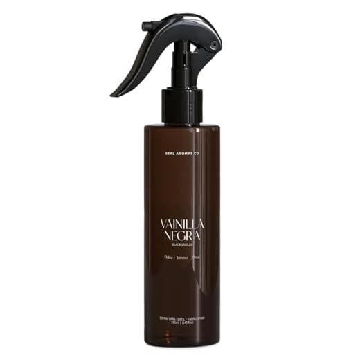 SEAL AROMAS - Spray Para Téxtil Bruma VAINILLA NEGRA 250ml Duradera Fragancia en Cortinas, Ropa de Cama, Otros Tejidos del Hogar