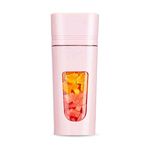 MOBYGKFY Licuadora Portátil Para Batido De Frutas O Verduras Hecho A Mano Mini Exprimidor Con Recargable Para Viajes Al Aire Libre(Roze)