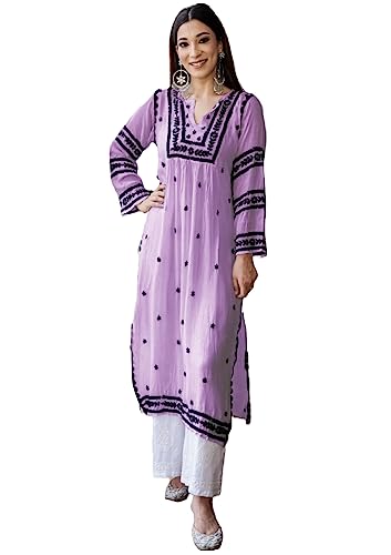 GoSriKi Women's Cotton Blend Straight Fit Straight Kurta