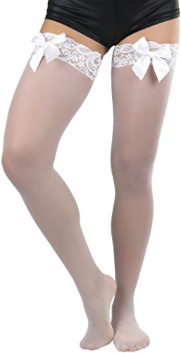 Image of ToBeInStyle Women's Back Satin Bow Thigh Hi