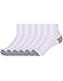 Men's Low Ankle Cut Quarter Socks Athletic White Cotton Crew Socks 6-Pack White Sole