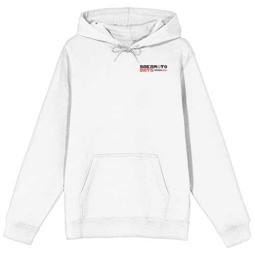 Bioworld Sakamoto Days Sakamoto Days Characters, Logo text, Splatter effects on White Adult Hoodie