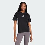 adidas Donna Essentials 3-Stripes Cotton T-Shirt, Black/White, L