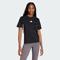 adidas Women's Essentials 3-Stripes Cotton T-Shirt, Black/White, L