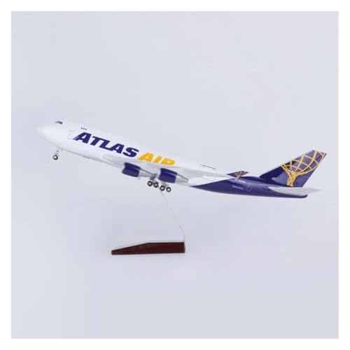Avión a escala B747-400 Atlas Air de resina ideal para decorar oficinas y estudios de pilotos