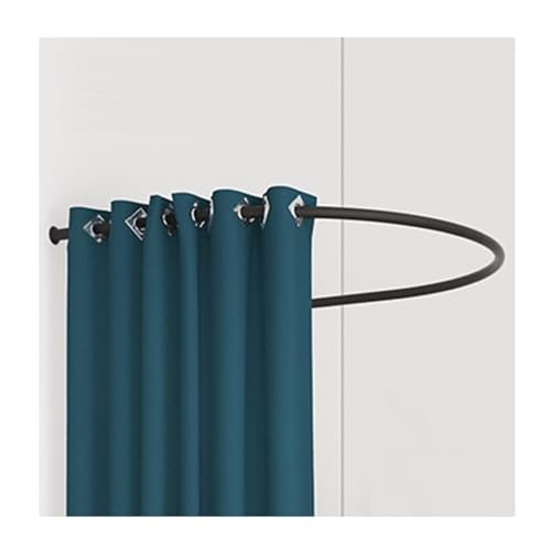 GJMSSMY Barra para Cortinas en Forma de U para probadores - Mamparas para vestidores de Tiendas de Ropa y boutiques (Forma de C, Plateada, 90x90cm)