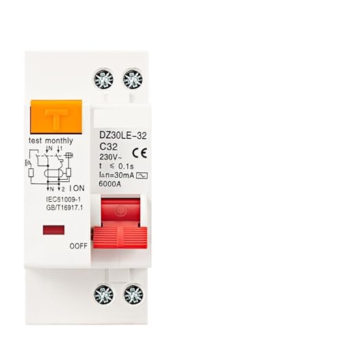 Disjoncteur différentiel 1P+N AC 230V 6A pour tableau électrique domestique