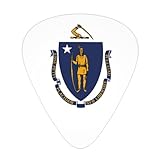 Massachusetts Gitarrenplektren mit Staatsflagge, wiederverwendbar, gut für Gitarren- und...