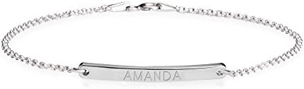 Skinny Custom Bar Bracelet with Engraved Name - Personalized Name Bracelets for Women