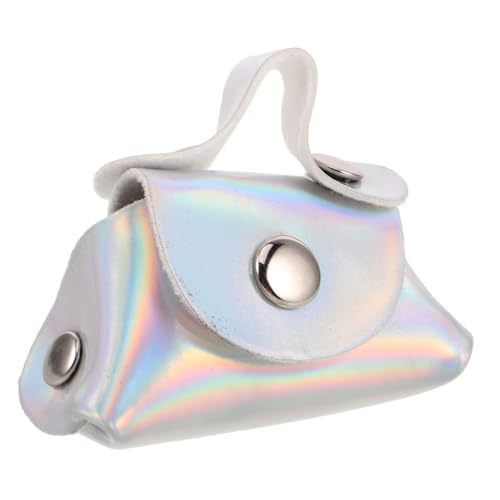 VALICLUD Bolsa De Muñeca De Juguete Mini Muñecas Bolsas De Muñecas De Moda Casa De Muñecas Retro Muebles De Casa De Muñecas Pequeña Decoración De Juguetes La Bolsa De Mano Cuero Pu Silver