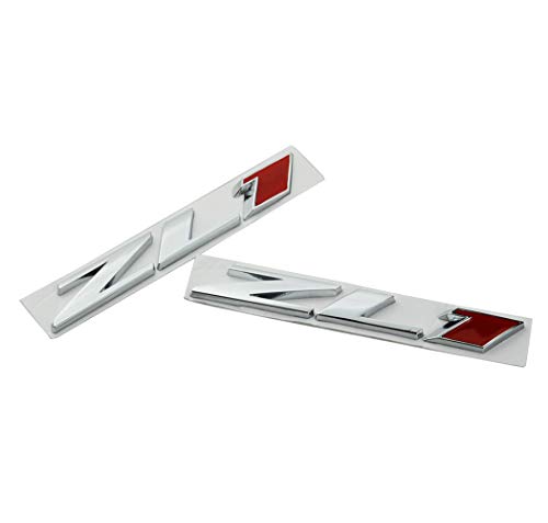 Image of 3D Metal Emblem Badge Letter Rear Side Door Nameplate Compatible with Zl1 2Pack (Silver Red)