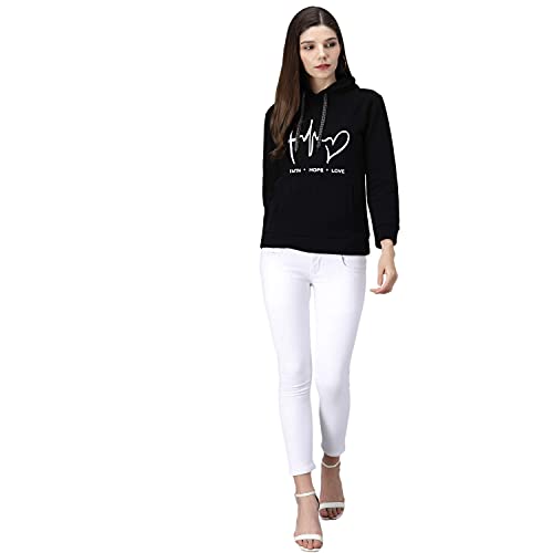 Image of Women's Printed Sweatshirt with Hoodie- Abstract Print-Stylish Pullover for Girls and Women
