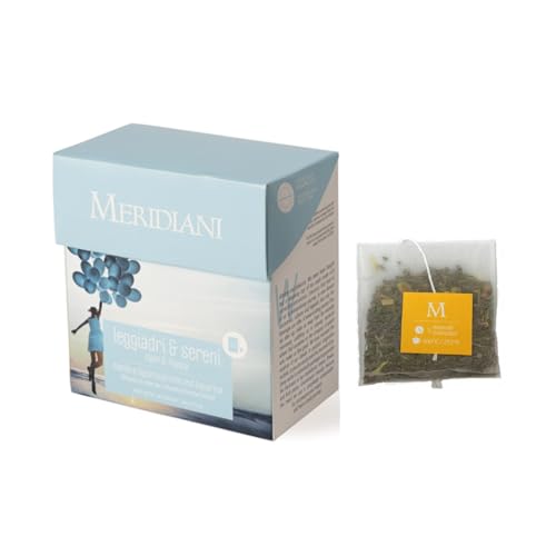 Meridiani® | Leggiadri e Sereni Miscela Erbe | Infuso Menta Liquirizia con Basilico e Coriandolo | Tisana Erbe e Spezie Singole Bustine - 15 Filtri