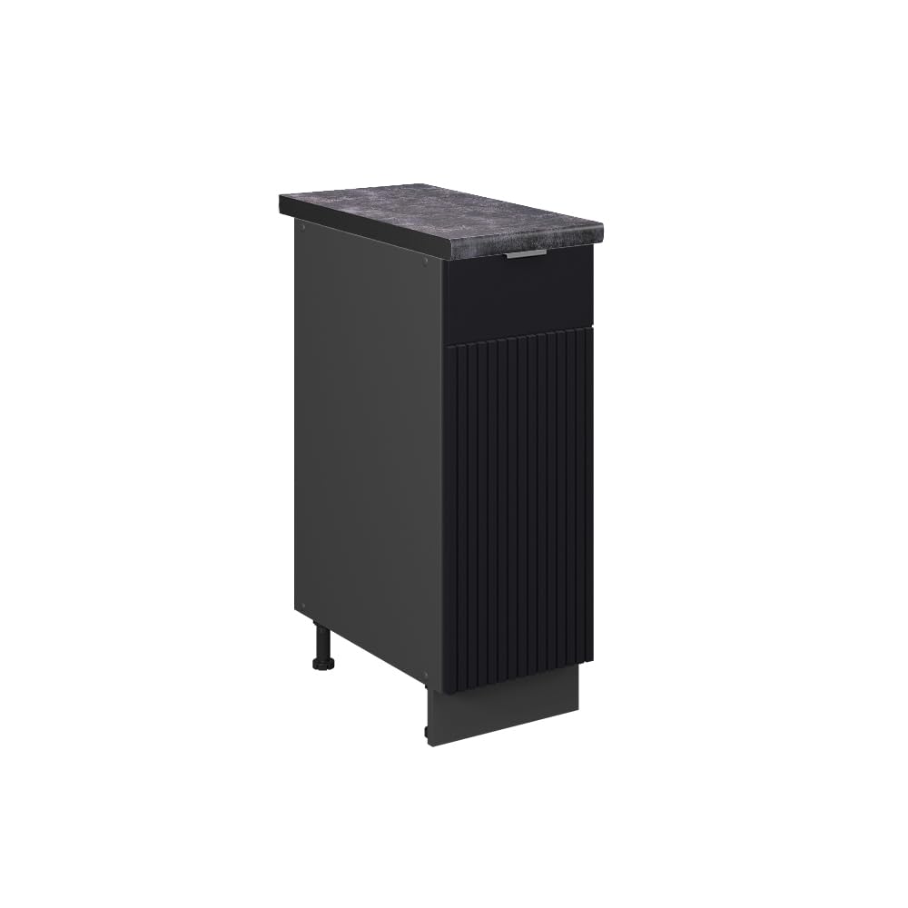 Vicco Colonna dispensa cucina Fame-Line, Nero rigato, 30 cm