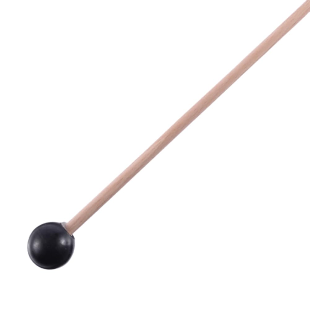 12 Pezzi Nel Gomma Morbida Testa Bastoni Manico Nel Legno Campana Bacchette per Glockenspiel Xilofono Campana Strumenti Musicali Parti Nero