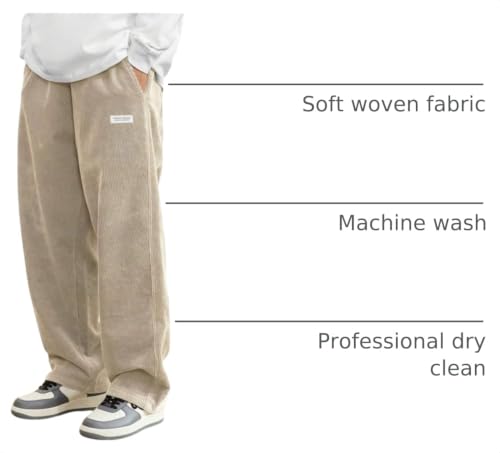 Image of ZAFUL Men's Corduroy Straight Leg Loose Fit Casual Pants